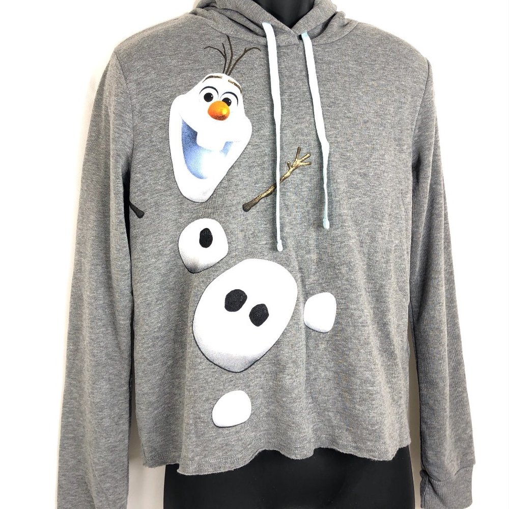 Disney FROZEN Pullover Hooded Cropped Hem Top